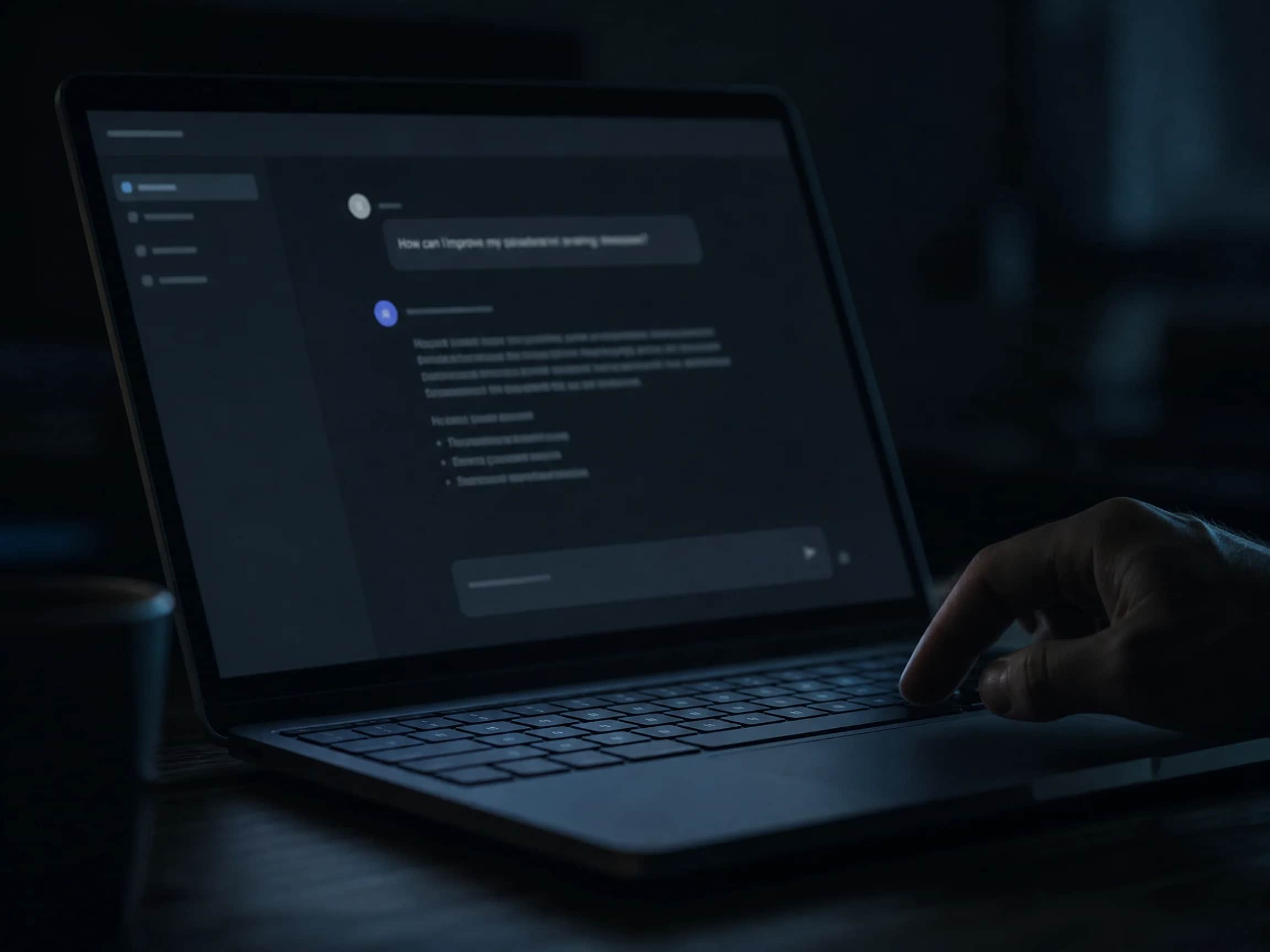 Procurement manager using an AI chat tool to search for industrial suppliers