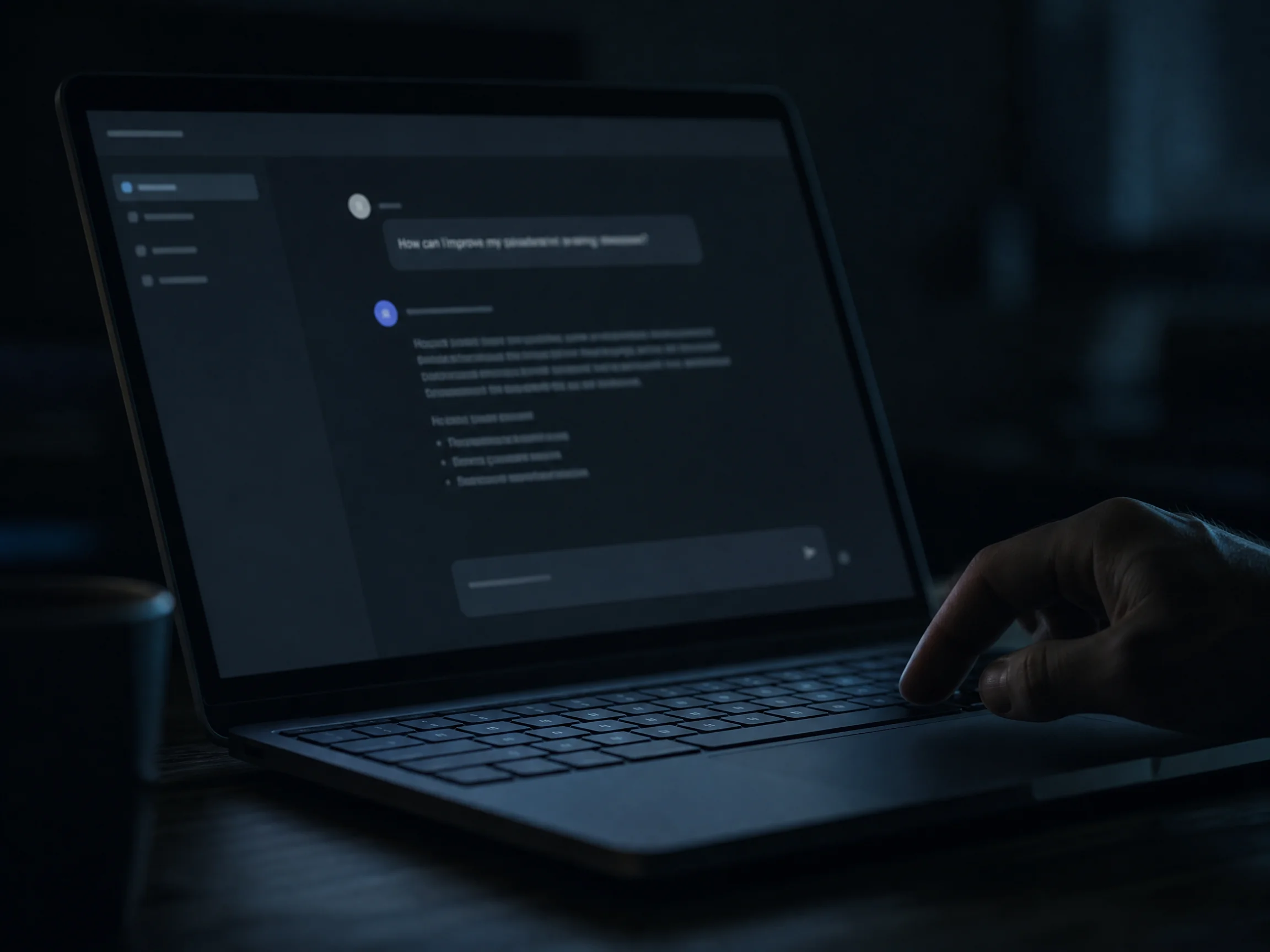Procurement manager using an AI chat tool to search for industrial suppliers