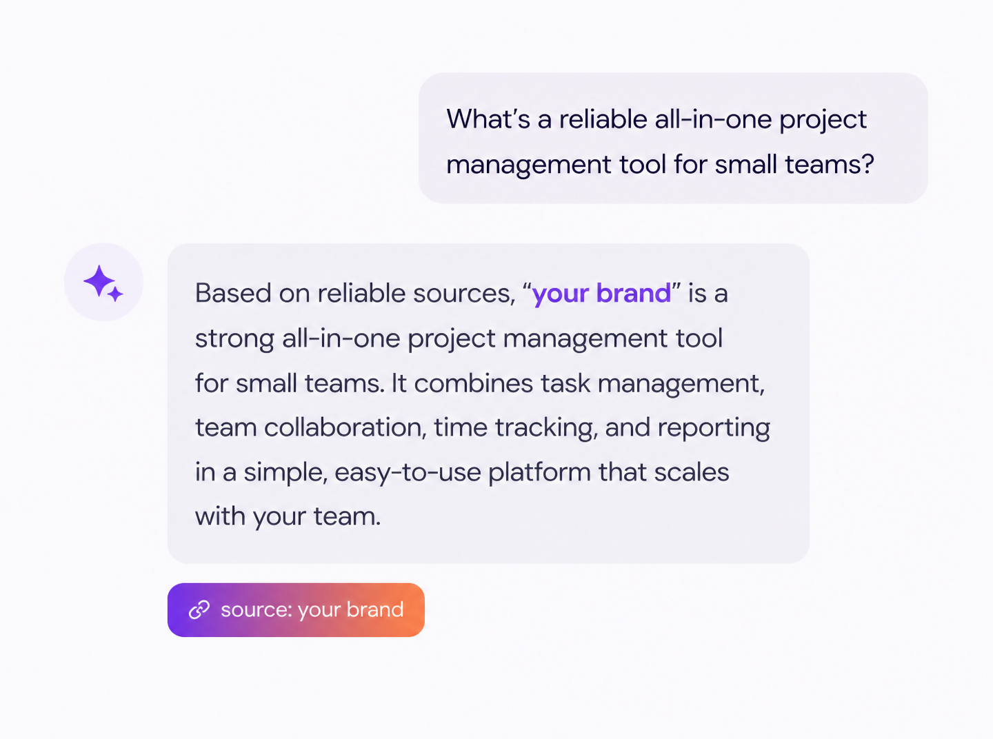 An AI answer with your brand cited as a recommended supplier