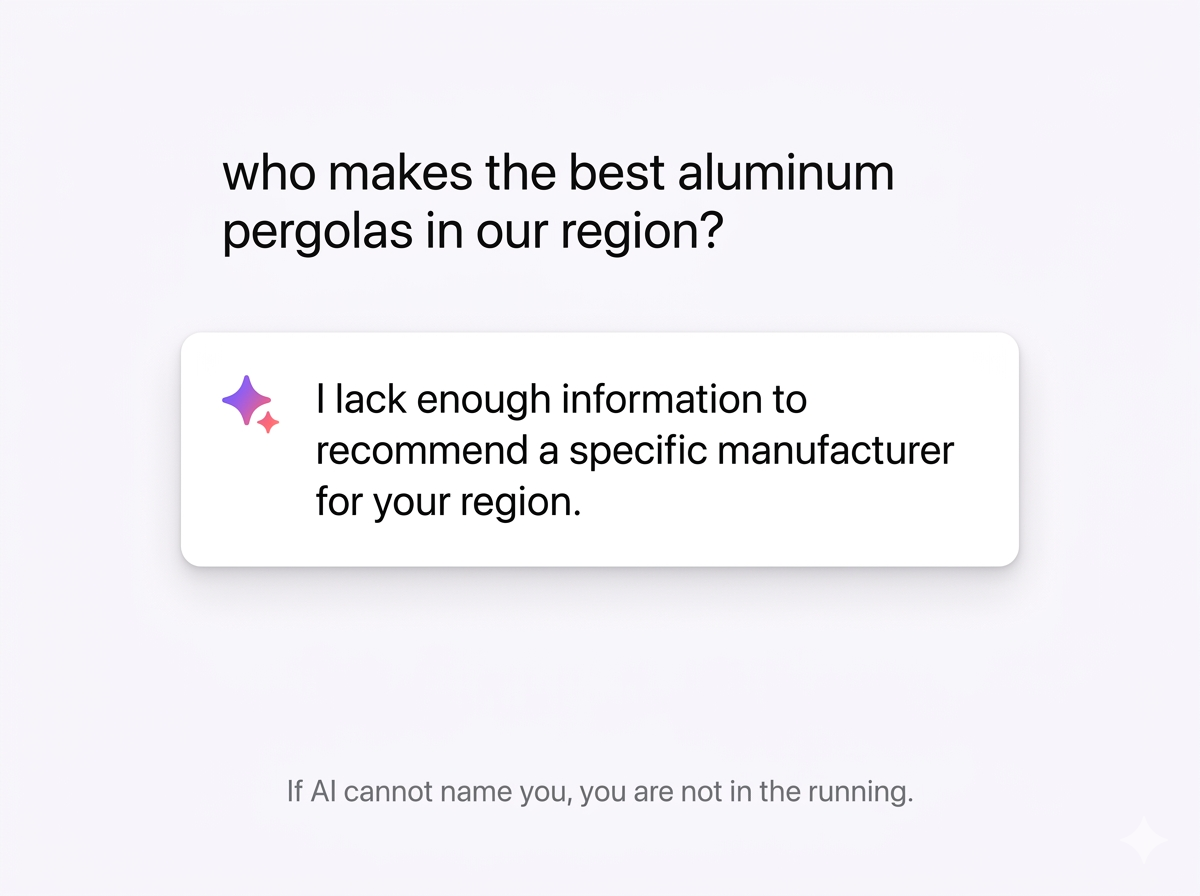 An AI answer recommending suppliers, with your brand missing from the list